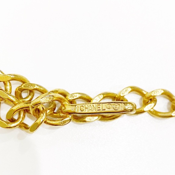 CHANEL Vintage 24k Gold Chain 1982 Belt Necklace Coco Mark Medallion & Box main image 10